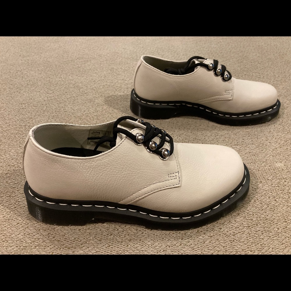 Dr. Martens Cream Ankle Boots